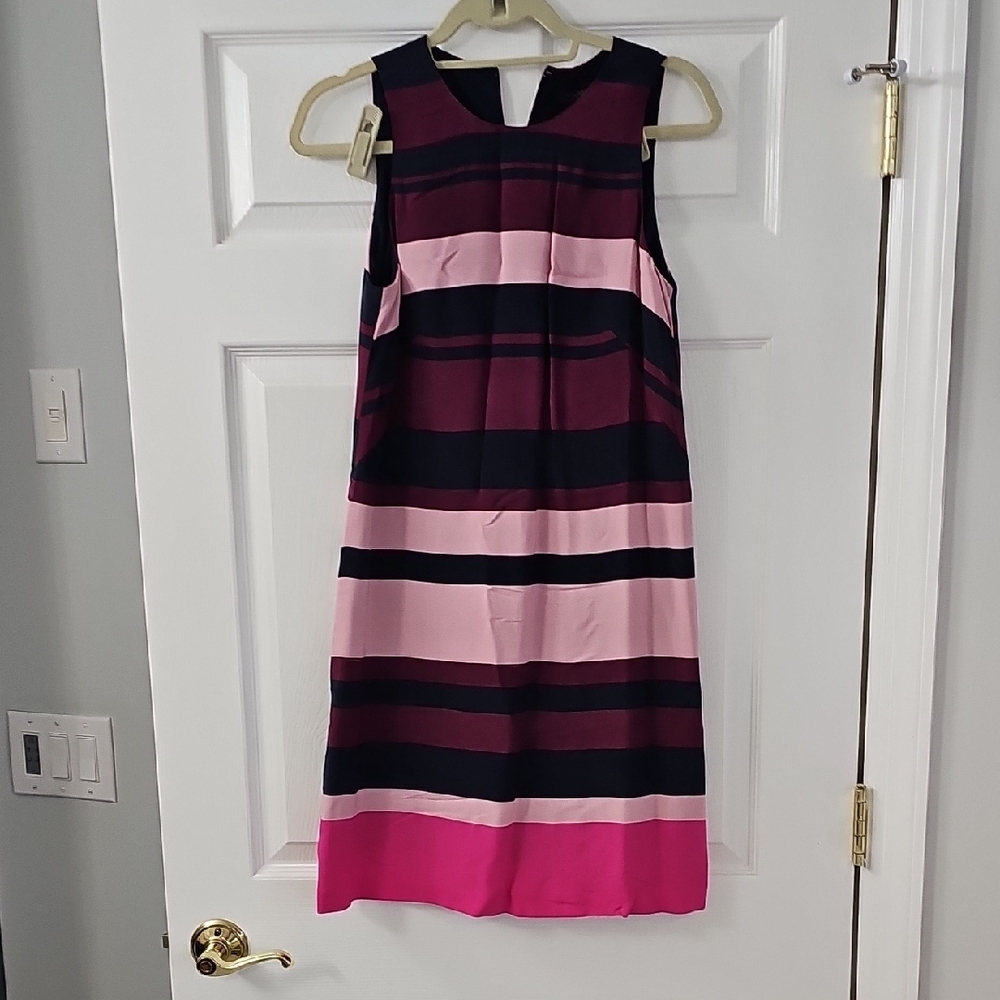 Striped Pink and Black Sleeveless Dress
